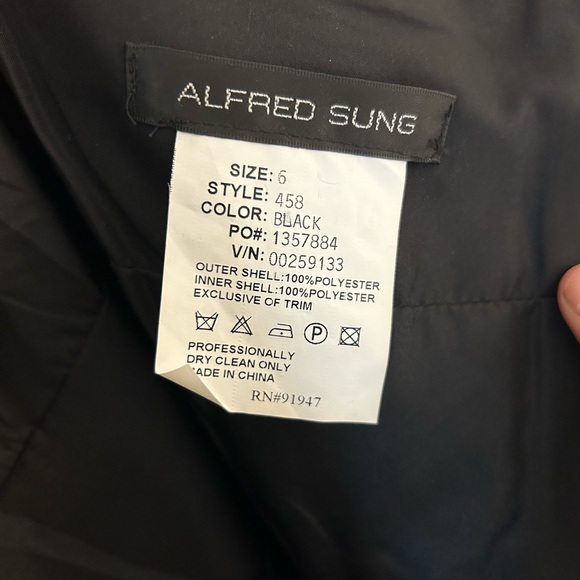 Alfred Sung one shoulder black dress - Picture 3 of 3